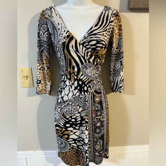 Boston Proper Exotic Patterned Long Sleeve Dress - Picture 1 of 5